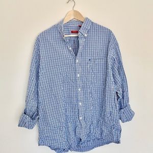 XL IZOD BLUE CHECKERED SHIRT